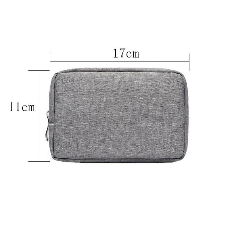 Versatile Headphone Charger & Data Cable Storage Bag - 17 X 11.5 X 5.5Cm - Grey