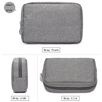Versatile Headphone Charger & Data Cable Storage Bag - 17 X 11.5 X 5.5Cm - Grey