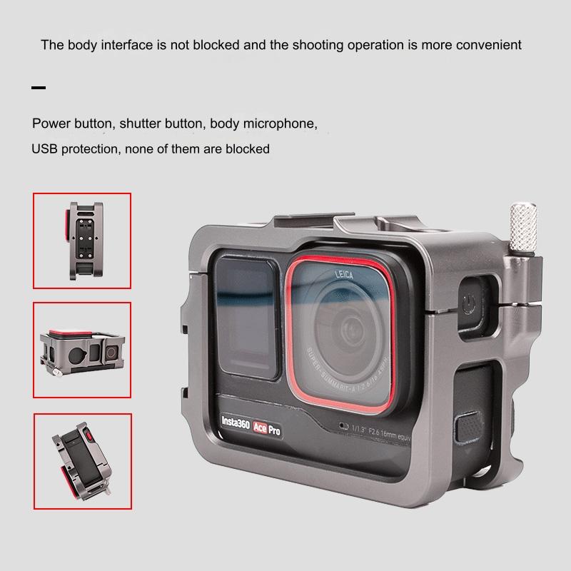 Aluminum Alloy Metal Rabbit Cage for Insta360 Ace Pro