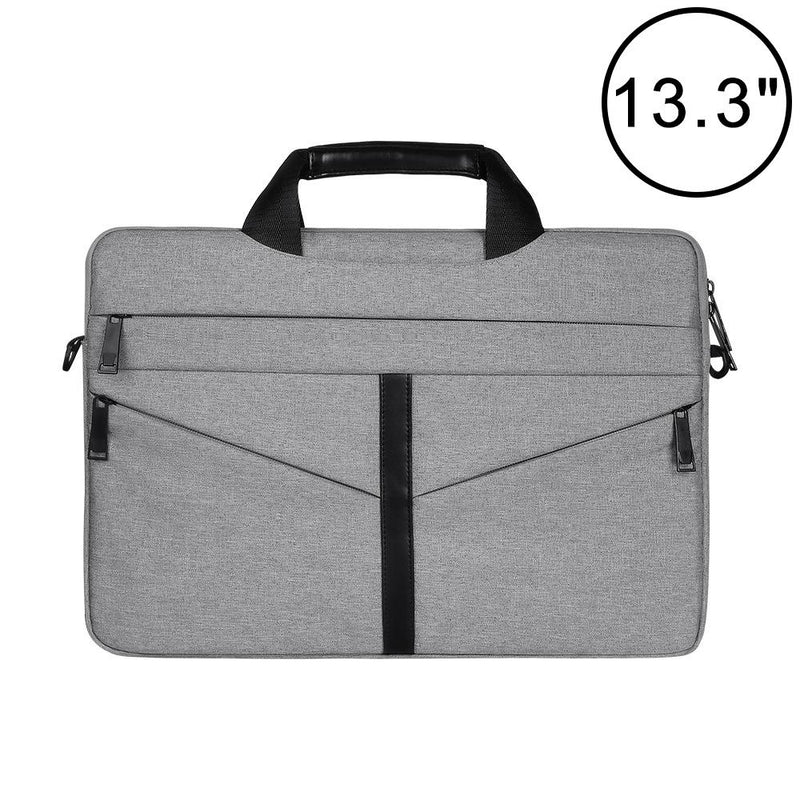 Stylish Zipper Laptop Bag with Shoulder Strap - Durable & Breathable - Light Grey