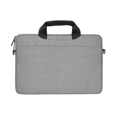 Stylish Zipper Laptop Bag with Shoulder Strap - Durable & Breathable - Light Grey