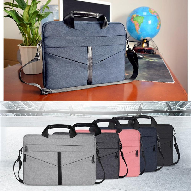 Stylish Zipper Laptop Bag With Shoulder Strap - Durable & Breathable - Light Grey