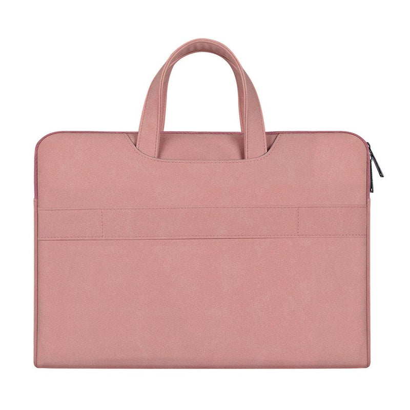 Waterproof Portable One-shoulder Handbag for 15.6 Laptops with Hidden Zipper and Suitcase Belt - Light Grey