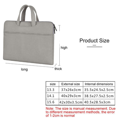 Waterproof Portable One-shoulder Handbag for 15.6 Laptops with Hidden Zipper and Suitcase Belt - Light Grey