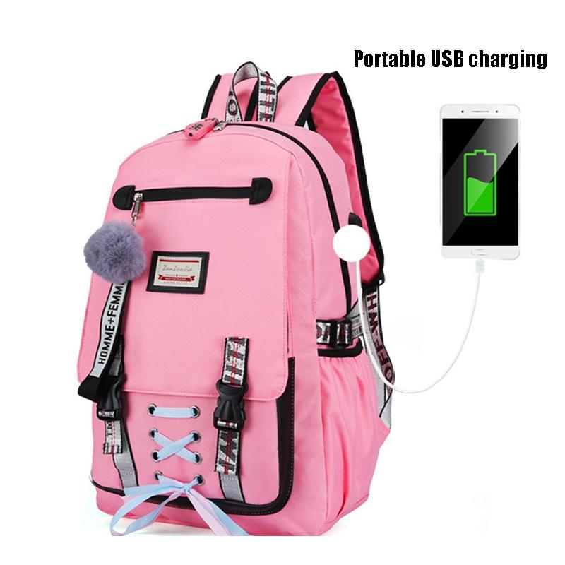 Anti-theft Usb Backpack for Sports and Leisure - Purple