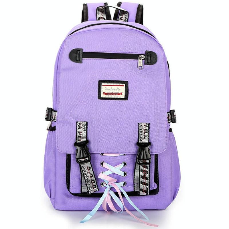 Anti-theft Usb Backpack for Sports and Leisure - Purple