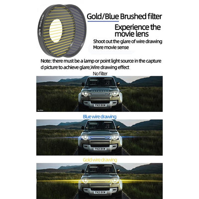 Enhanced Streak Drawing Lens Filter For Dji Action 3 - Gold