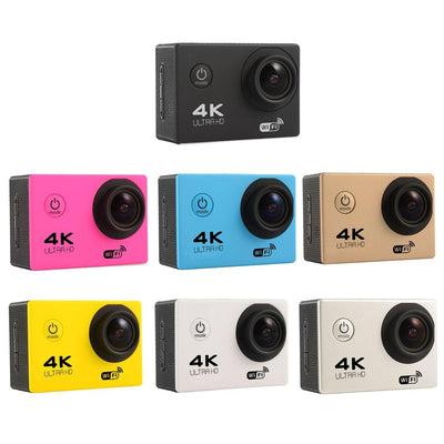 170 Degree Wide Angle Wifi Action Camera with Waterproof Case - Supports 64gb Micro Sd - Gold