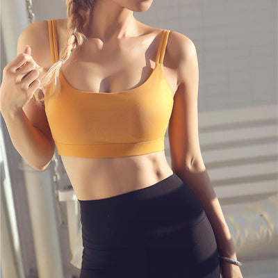 Black Double Shoulder Belt Yoga Vest Size L - Rust Red S