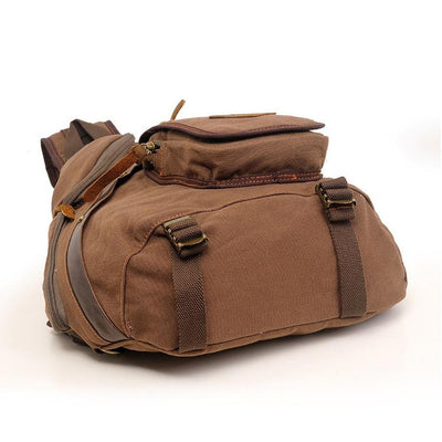 Multi Function Canvas Chest Bag Shoulder Messenger Crossby Bag - Khaki
