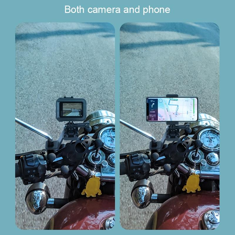 Universal Motorcycle Phone Bracket for Action Cameras - Blue