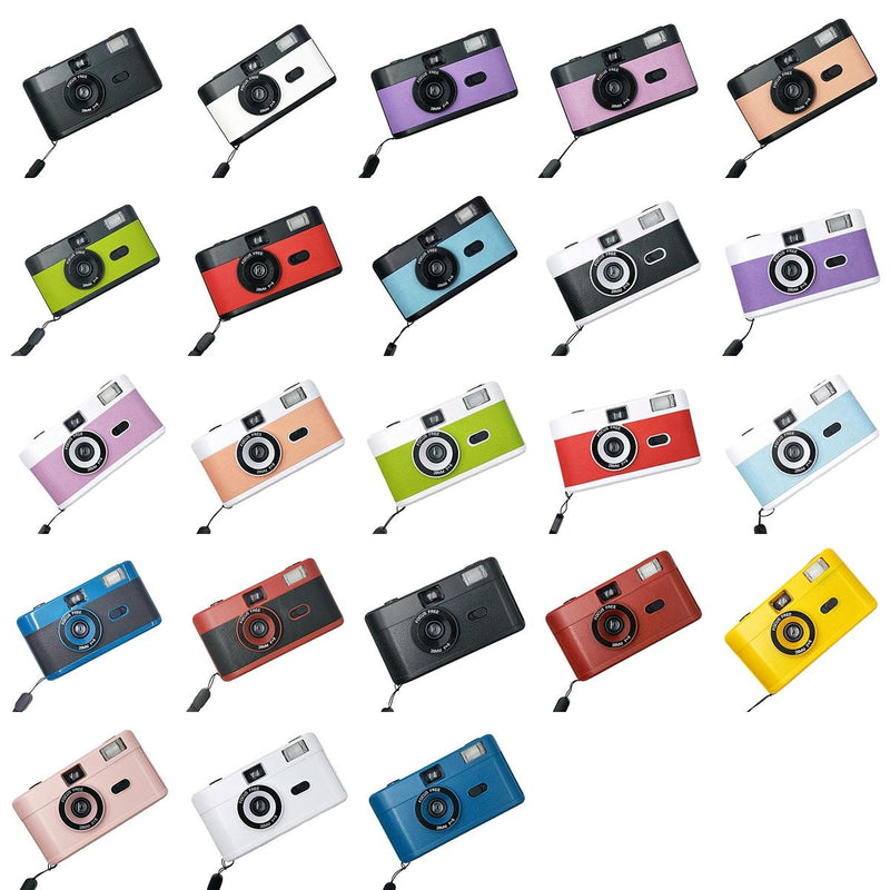 Retro Manual Reusable Film Camera for Kids - no Film - White + Pink Orange