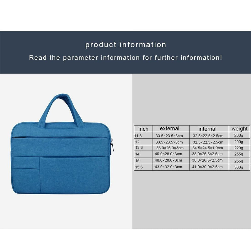 14 Inch Laptop Tablet Bag With Multiple Pockets And Soft Handle - Blue