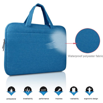 14 Inch Laptop Tablet Bag With Multiple Pockets And Soft Handle - Blue