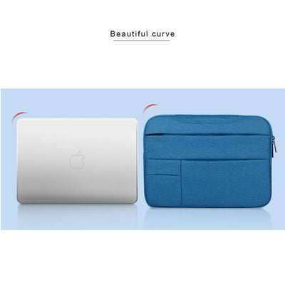 14 Inch Laptop Tablet Bag With Multiple Pockets And Soft Handle - Blue