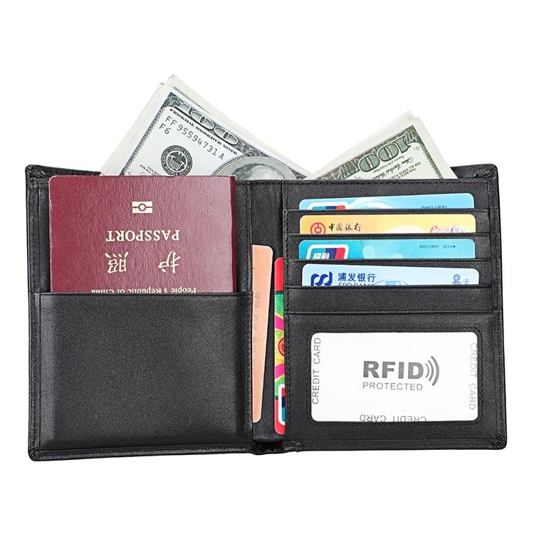 Leather Rfid Passport Wallet - Multi-function - Blue