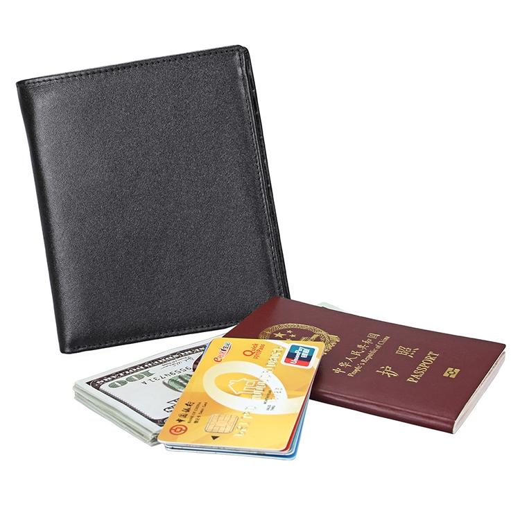 Leather Rfid Passport Wallet - Multi-function - Blue