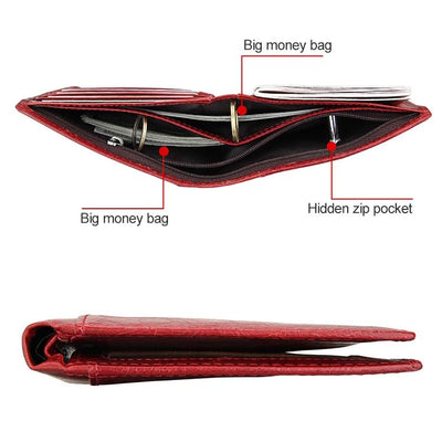 Leather Rfid Passport Wallet - Multi-function - Blue