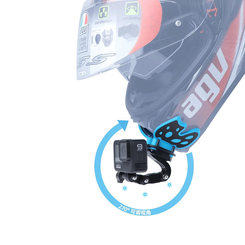 Gopro Helmet Mount Adapter - Butterfly Design - Blue
