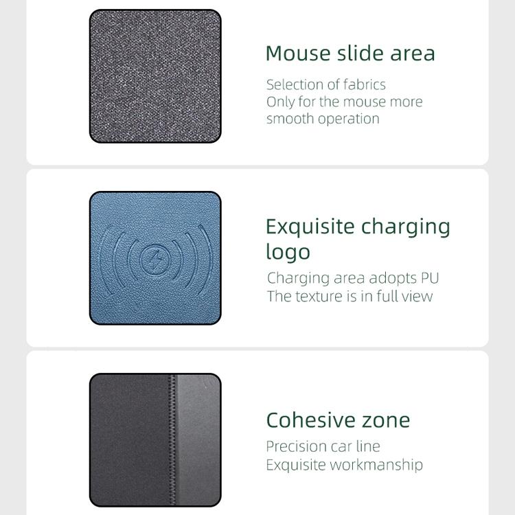 10W Qi Wireless Charger Mouse Pad 26.2 X 19.8 X 0.65Cm - Blue