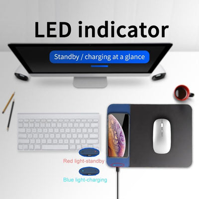 10W Qi Wireless Charger Mouse Pad 26.2 X 19.8 X 0.65Cm - Blue