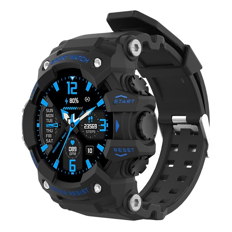 1.28 Inch Waterproof Smart Watch With Heart Rate & Blood Pressure Monitoring - Blue