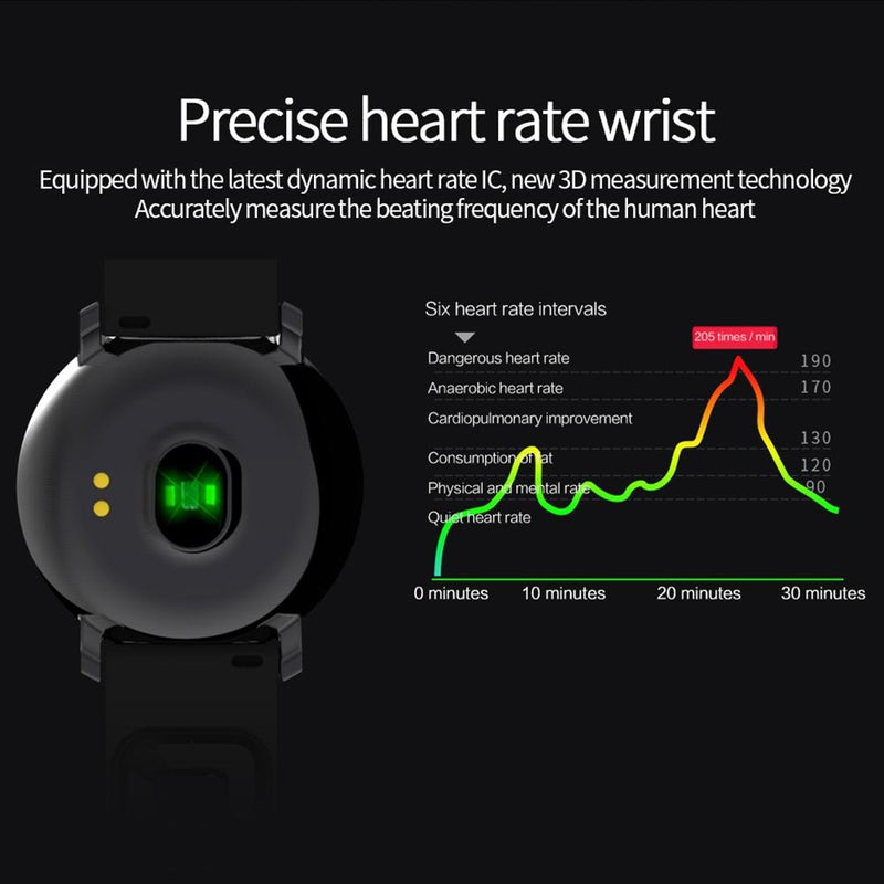 Waterproof Smart Bracelet With Heart Rate Monitor And Sleep Tracker - Blue