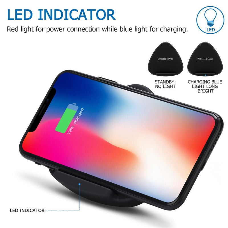 10W Fast Charging Qi Wireless Charger Pad - Blue