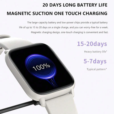 1.83 Inch Ip68 Waterproof Smart Watch Support Body Temperature Monitoring / Heart Rate / Blood Oxygen / Blood Pressure Monitoring - Blue