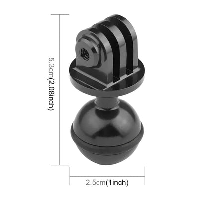 Aluminum Ball Head Adapter for Gopro Insta360 Dji Action Cameras - 2.5cm Diameter - Blue
