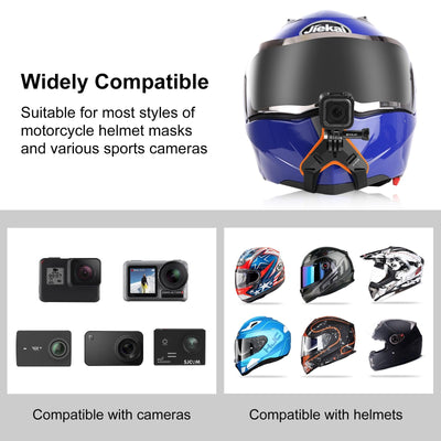 Universal Chin Strap Mount for Action Cameras - Blue