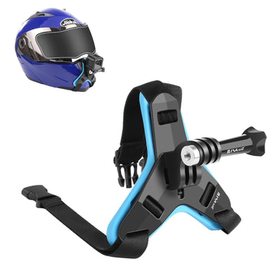Universal Chin Strap Mount for Action Cameras - Blue