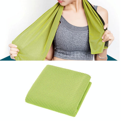 2-Pack Enduring Ice Towels - Microfiber Fabric 30*100Cm - Ideal For Gym And Sports - Green