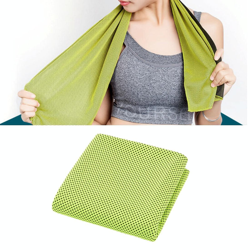 2-Pack Enduring Ice Towels - Microfiber Fabric 30*100Cm - Ideal For Gym And Sports - Green