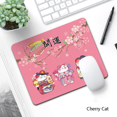 6 Piece Non Slip Mouse Pad Set 21 X 26Cm Thick Rubber Anti Skid Durable - Cute Kitten