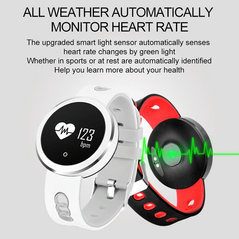 0.95 Inch Hd Oled Screen Display Bluetooth Smart Bracelet Ip68 Waterproof Support Pedometer / Sedentary Reminder / Heart Rate Monitor / Sleep Monitor Compatible With Android And Ios Phones - Red