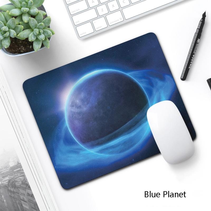 6 Piece Non Slip Mouse Pad Set 21 X 26Cm Thick Rubber Anti Skid Durable - Blue Planet