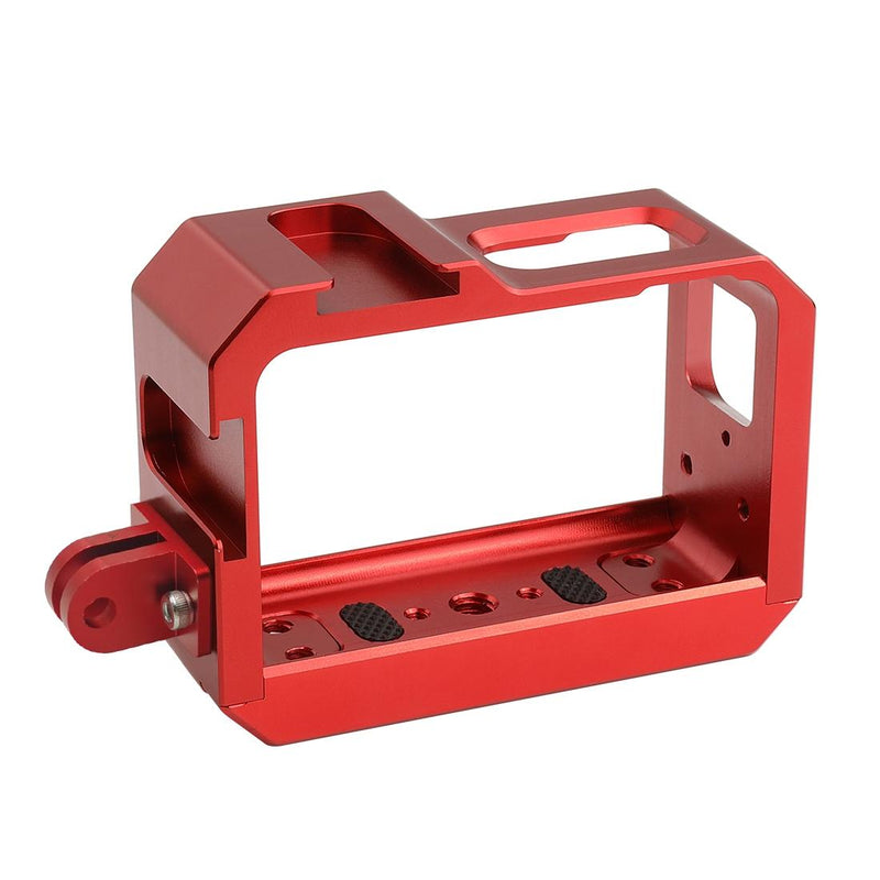 Aluminum Frame Cage for Insta360 one r with Cold Shoe and Tripod Base - Red