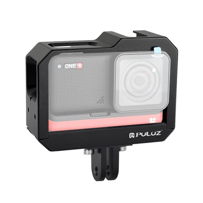 Aluminum Frame Cage for Insta360 one r with Cold Shoe and Tripod Base - Red