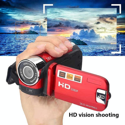 16Mp Hd Digital Camera With 16X Zoom For Home And Travel - Red