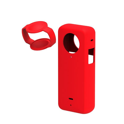 Silicone Protective Case with Lens Cover for Insta360 X3 - Red