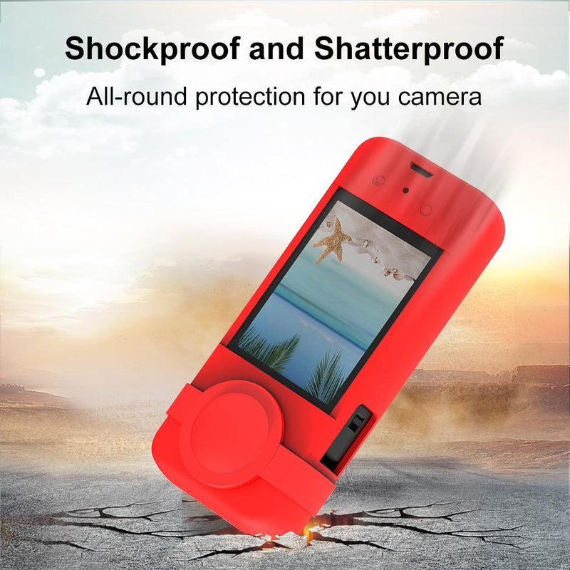 Silicone Protective Case with Lens Cover for Insta360 X3 - Red