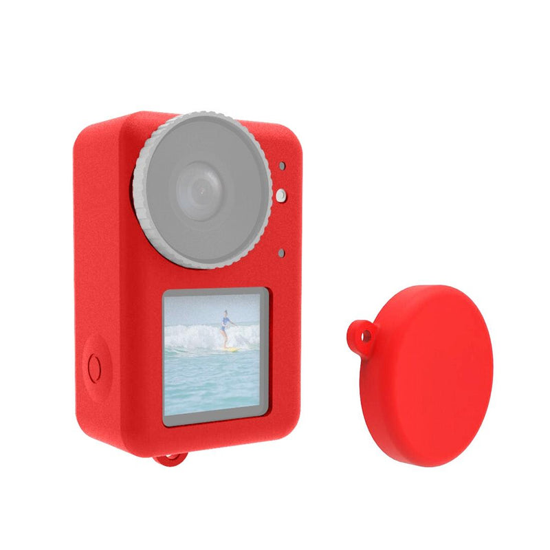 Protective Silicone Case with Lens Cap - Red