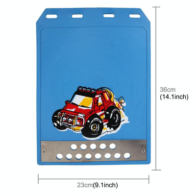 Premium Heavy Duty Molded Splash Front And Rear Mud Flaps Fender Guard Medium Size Random Pattern Delivery - Red