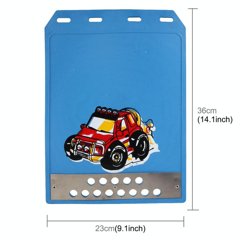 Premium Heavy Duty Molded Splash Front And Rear Mud Flaps Fender Guard Medium Size Random Pattern Delivery - Red