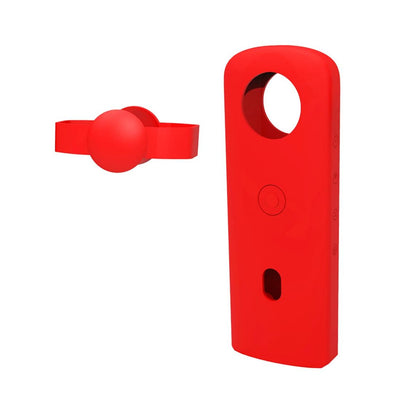 360 Camera Silicone Case with Lens Cover for Ricoh Theta Sc2 - Red