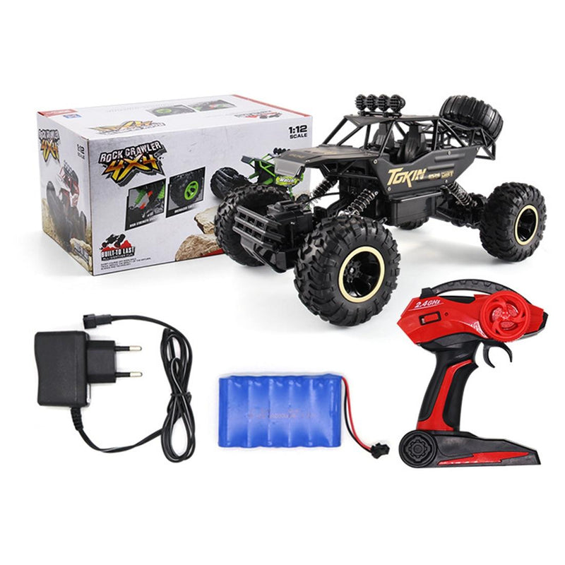 37cm Remote Control Bigfoot Climbing Car - 1 12 Alloy 4wd Cross-country Toy - Red