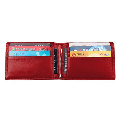Anti-magnetic Leather Rfid Wallet - Sleek & Secure - Red