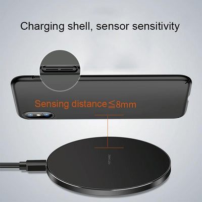 Ultra Thin Wireless Fast Charging Pad - Black Red