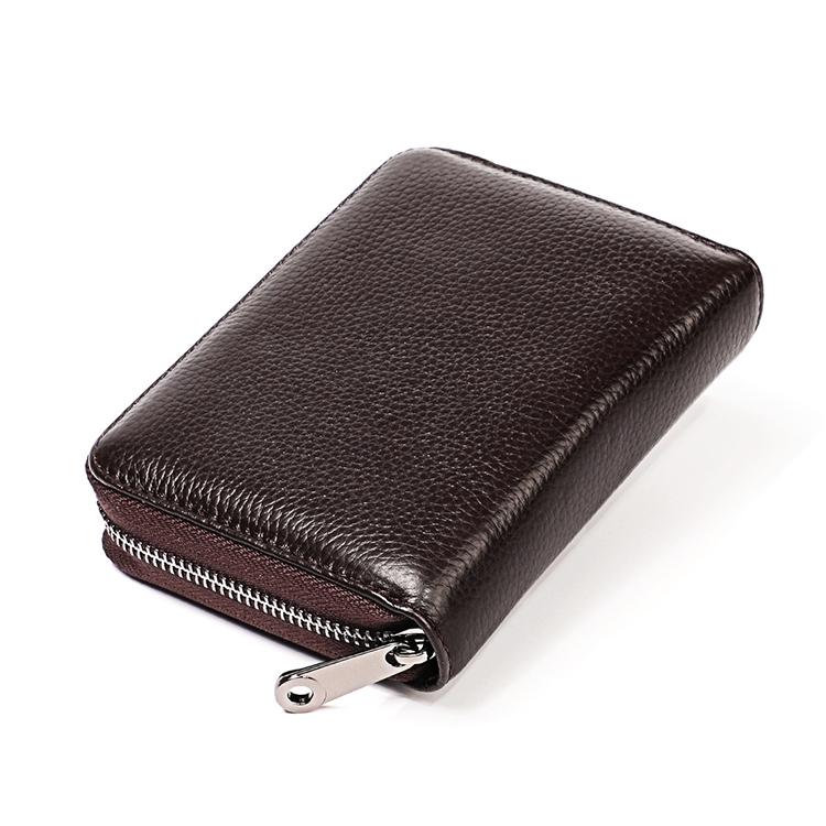Leather Rfid Wallet - Sleek and Secure - Rose Red